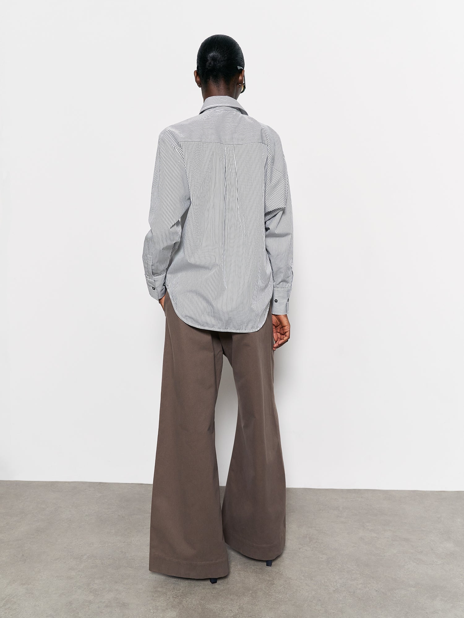Elif Shirt White / Black Stripe