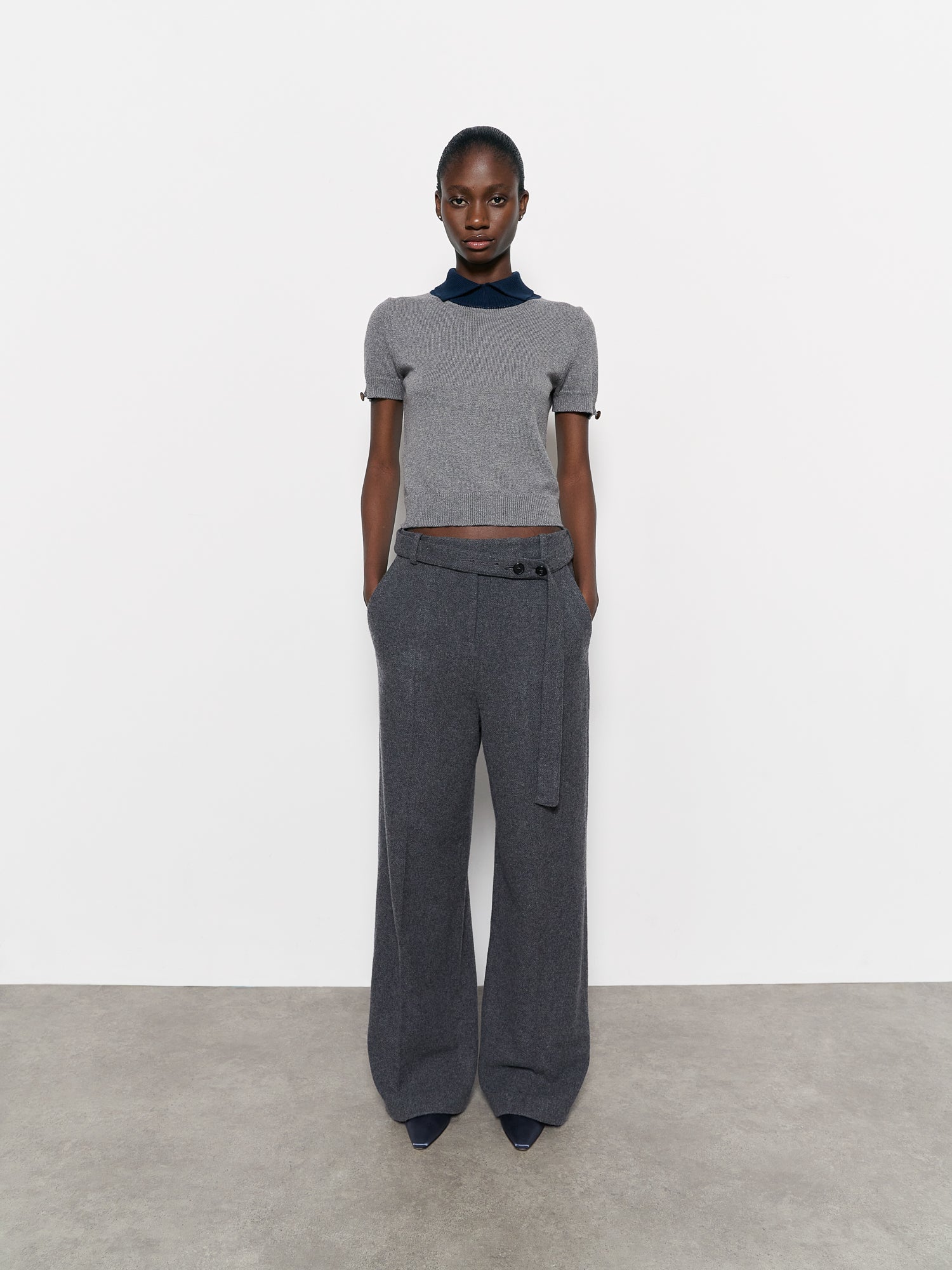 Cleo Polo Knit Grey