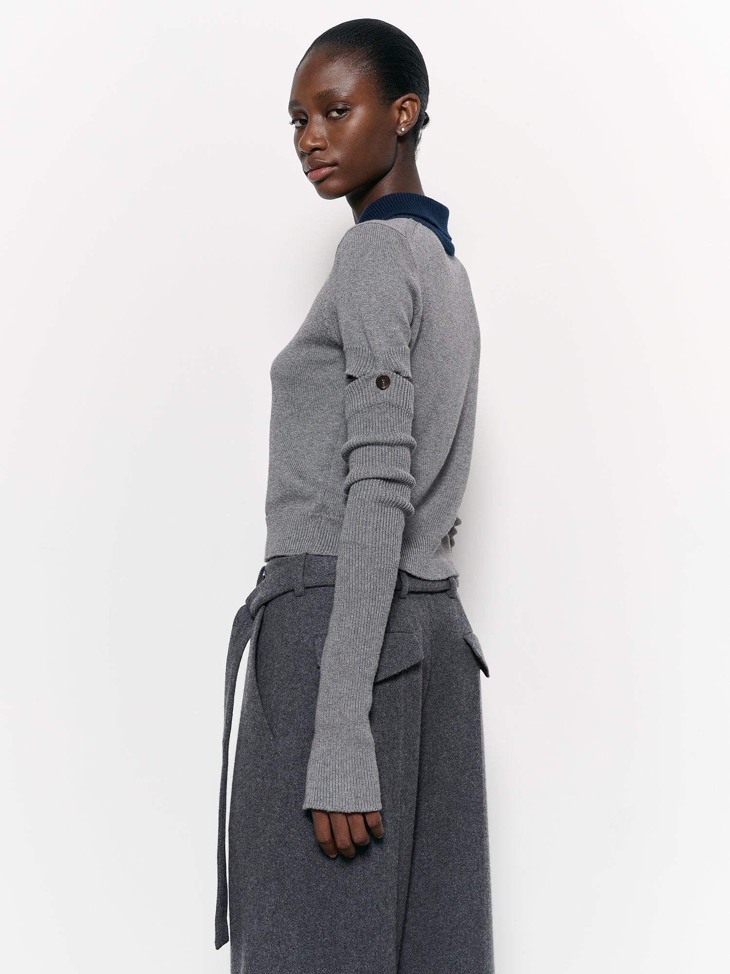 Cleo Polo Knit Grey