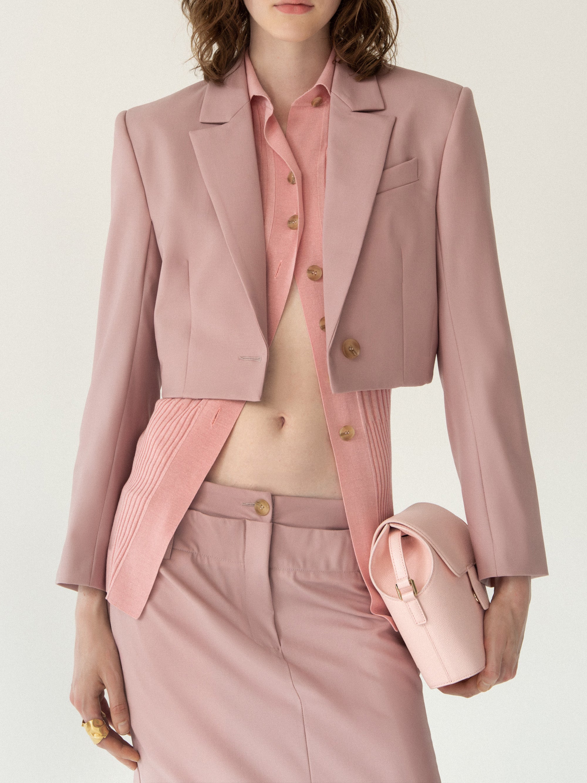 Lina Bag Embossed Pink - LOUIS QUATORZE