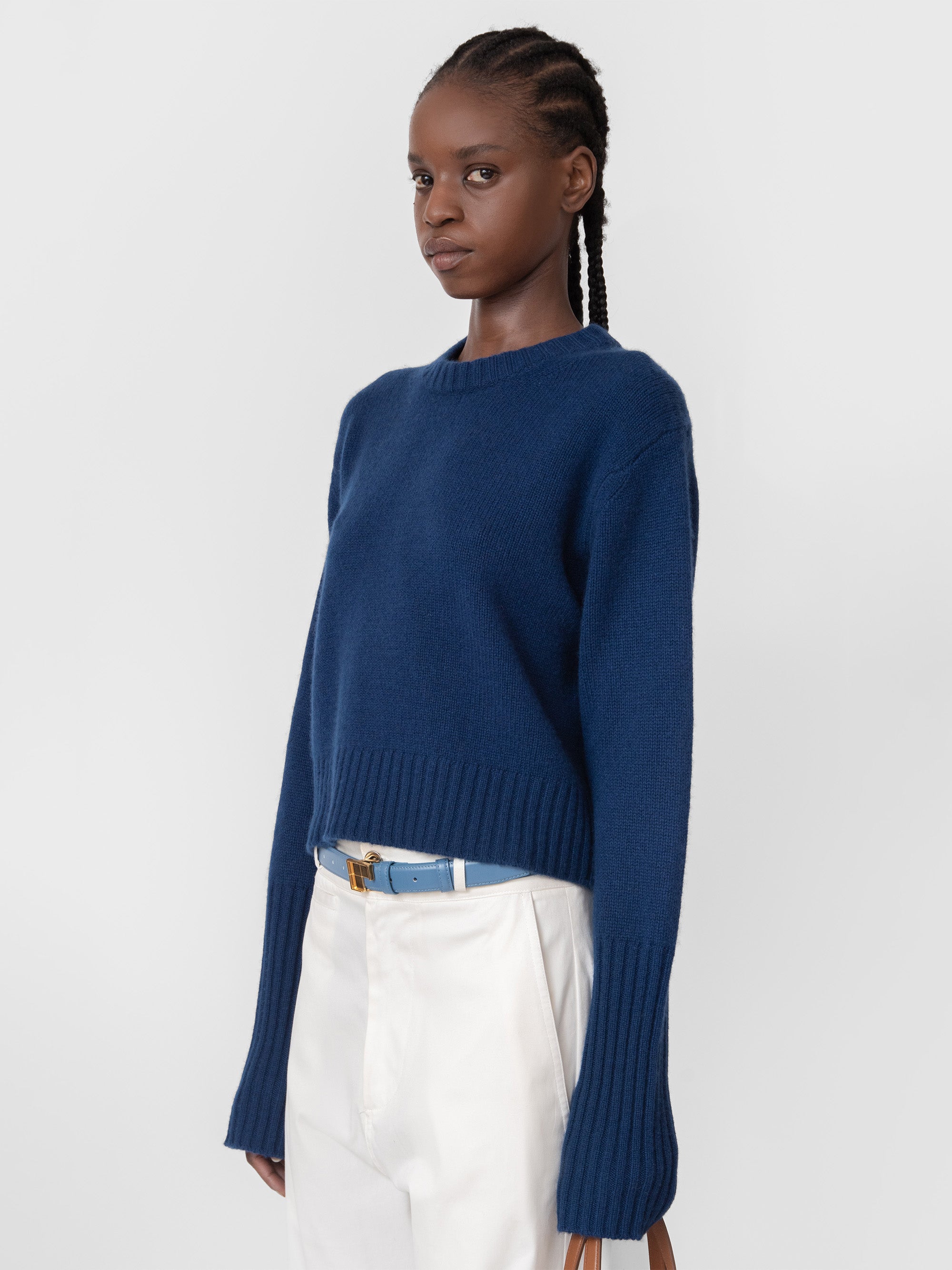 Goodall Cashmere Knit Top Dark Denim