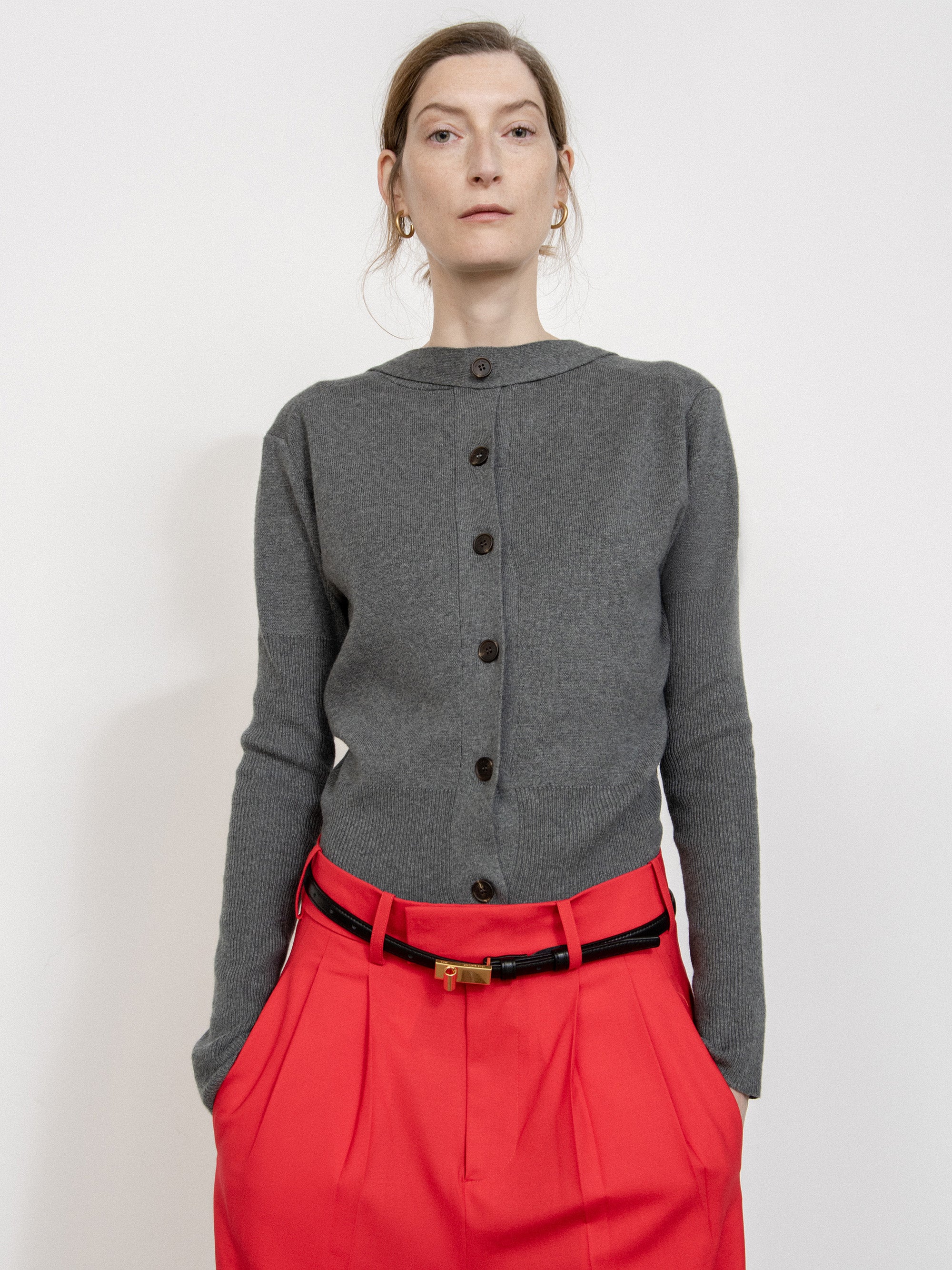 Dayana Cashmere Knit Top Grey
