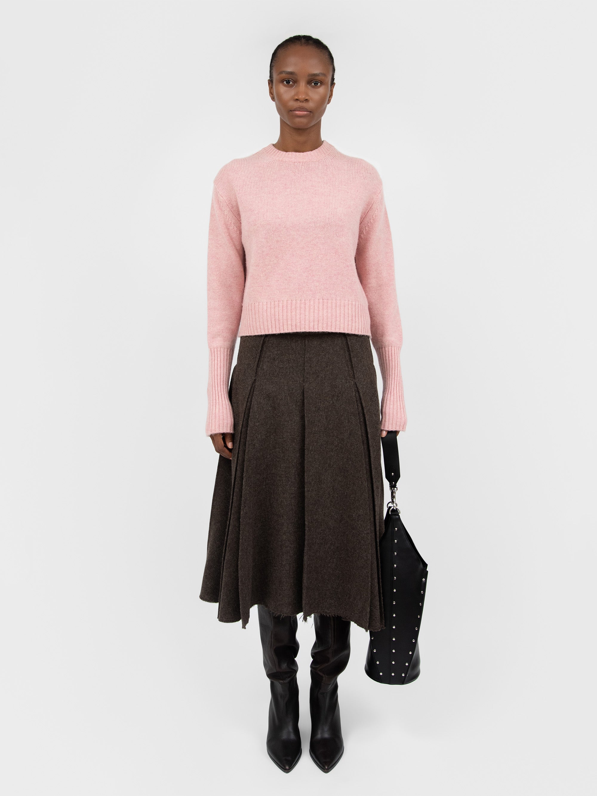 Goodall Wool Cashmere Blend Knit Top Peach Pink