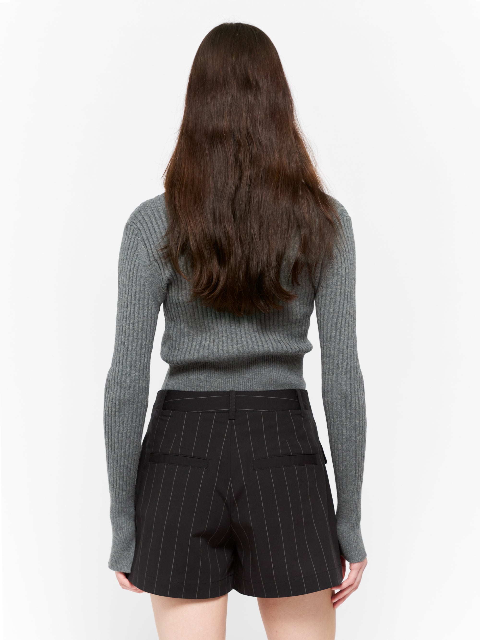 Natasha Short Black and Off White Stripe