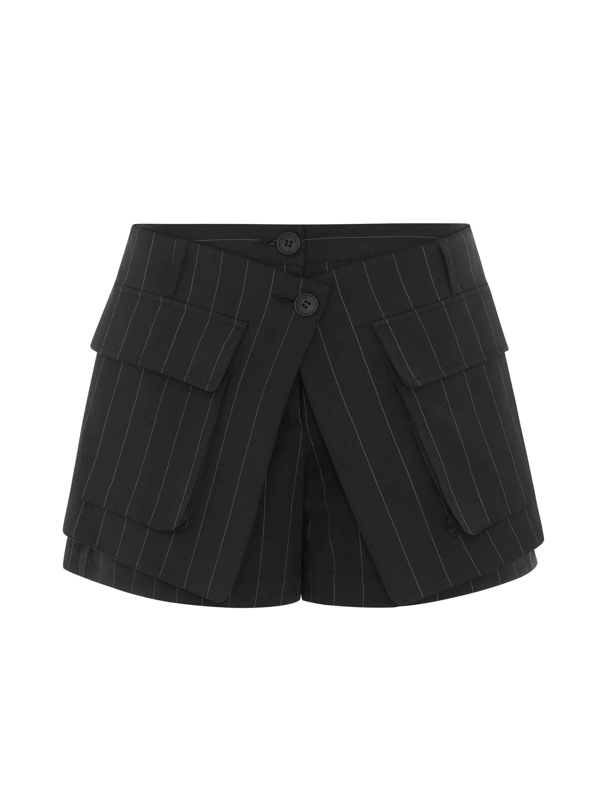 Natasha Short Black and Off White Stripe