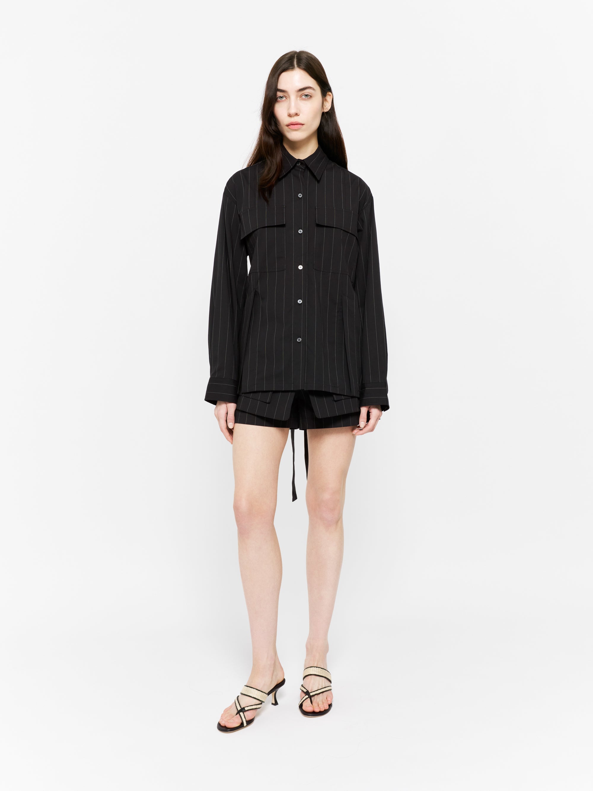 Sylvi Shirt Black and White Stripe