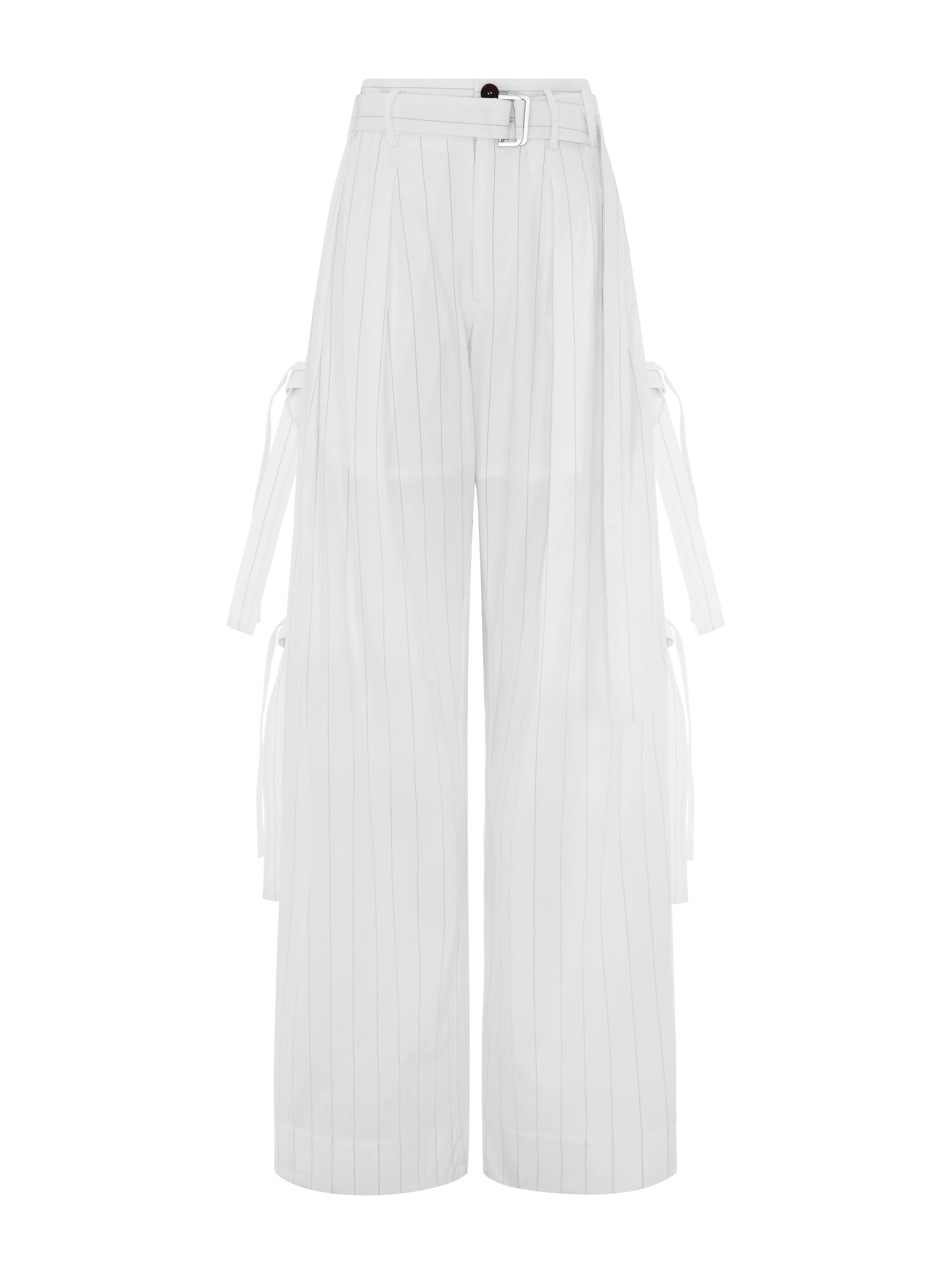 Yva Trousers White and Black Stripe