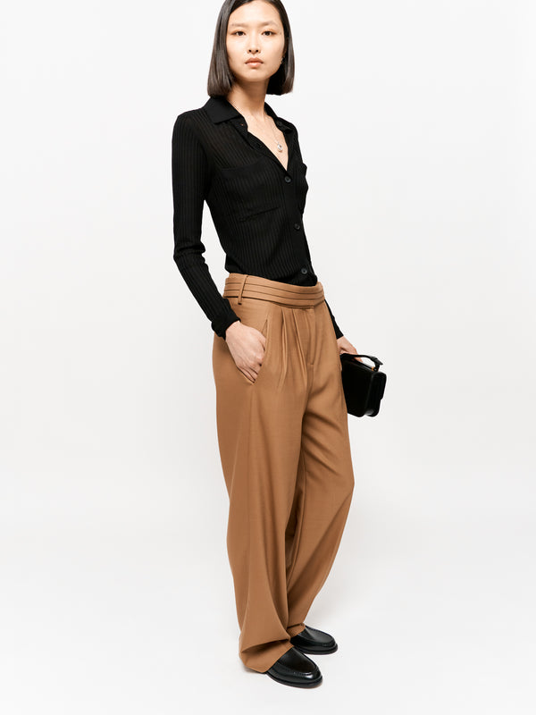◆BAU by Bride And You◆ YVONNE Straight fit trousers (6colo Leslie Trousers Camel - EUDON CHOI