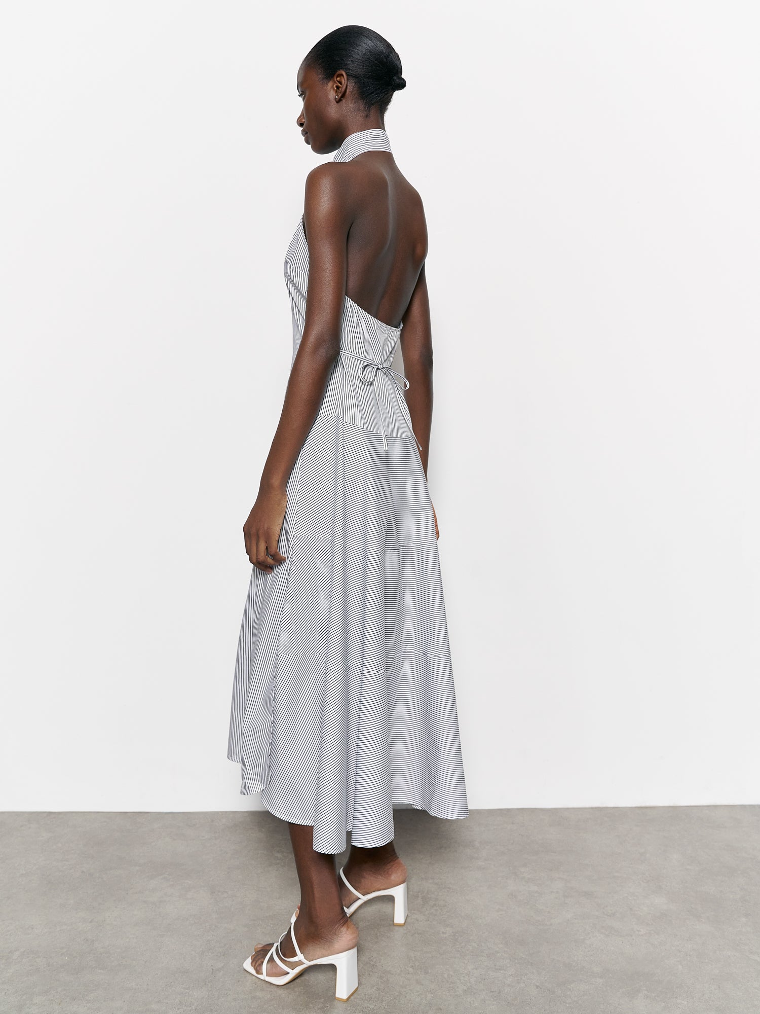 Allie Dress White / Black Stripe
