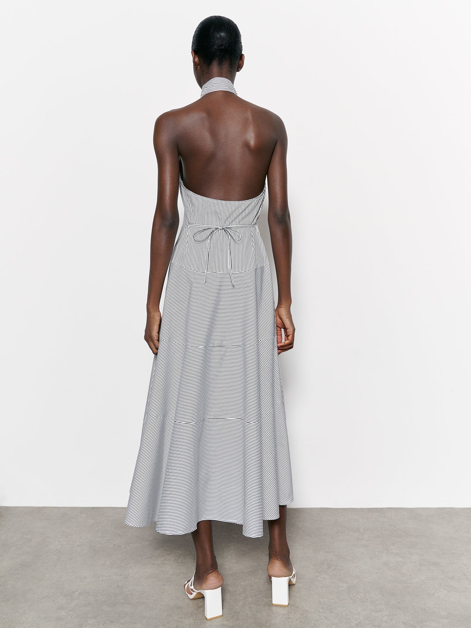 Allie Dress White / Black Stripe