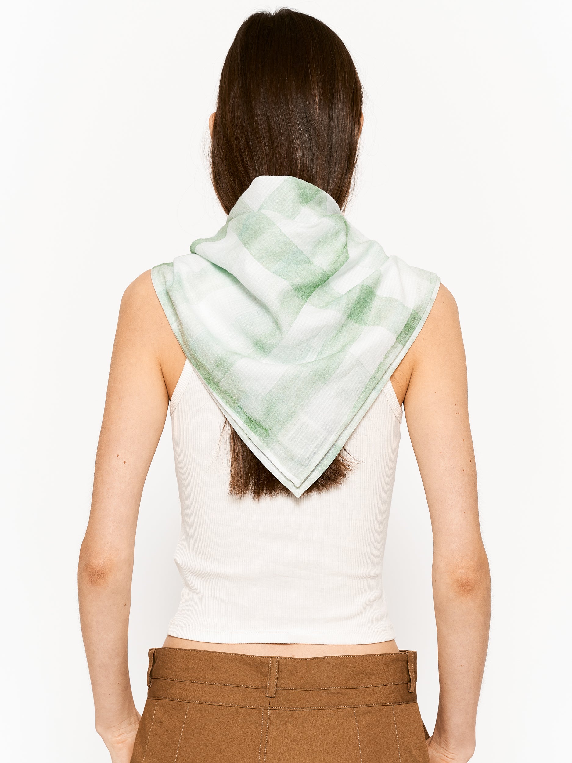 Valerie Scarf Checkered Sage