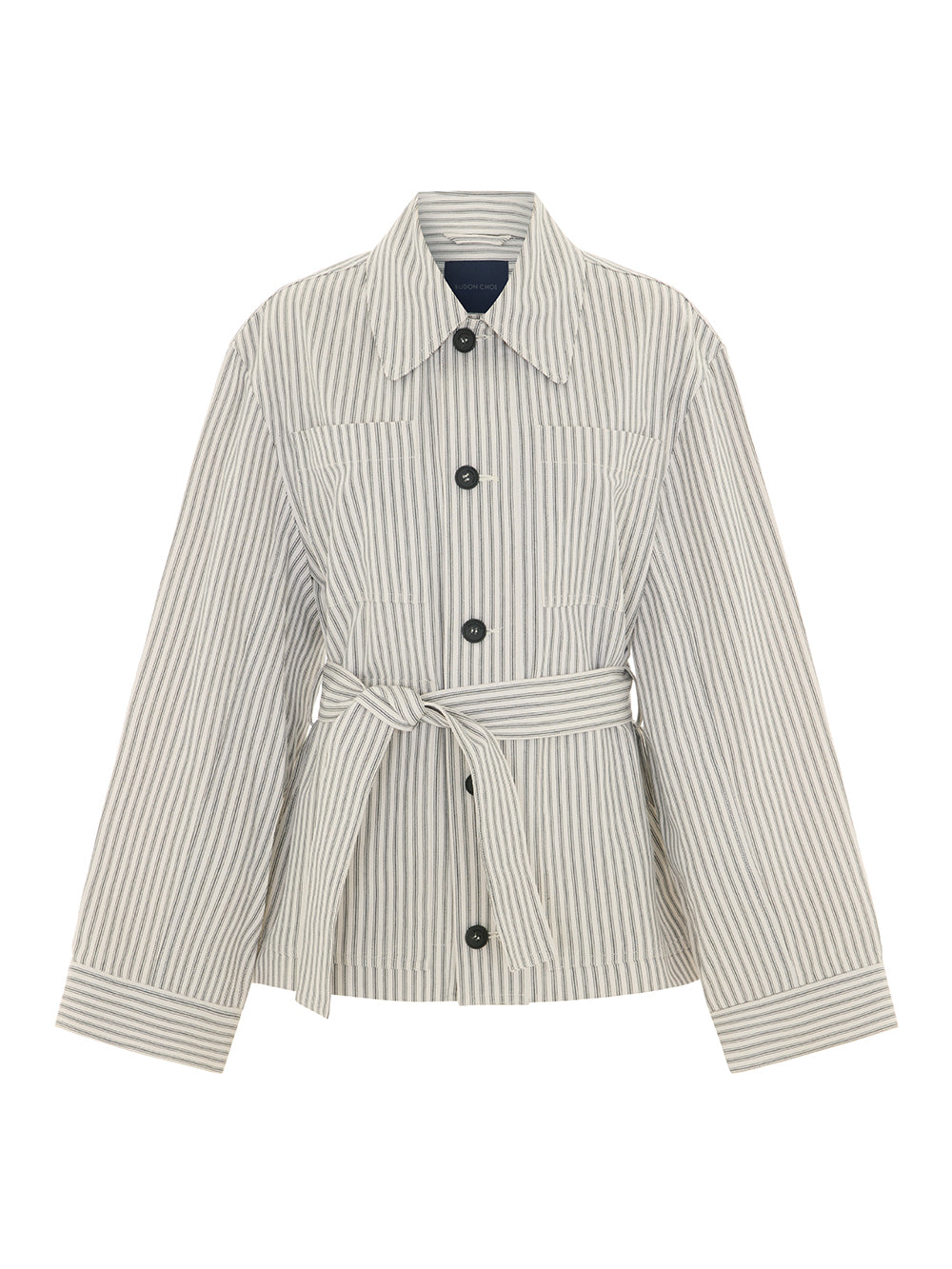 Mosher Jacket Forest Ecru Stripe