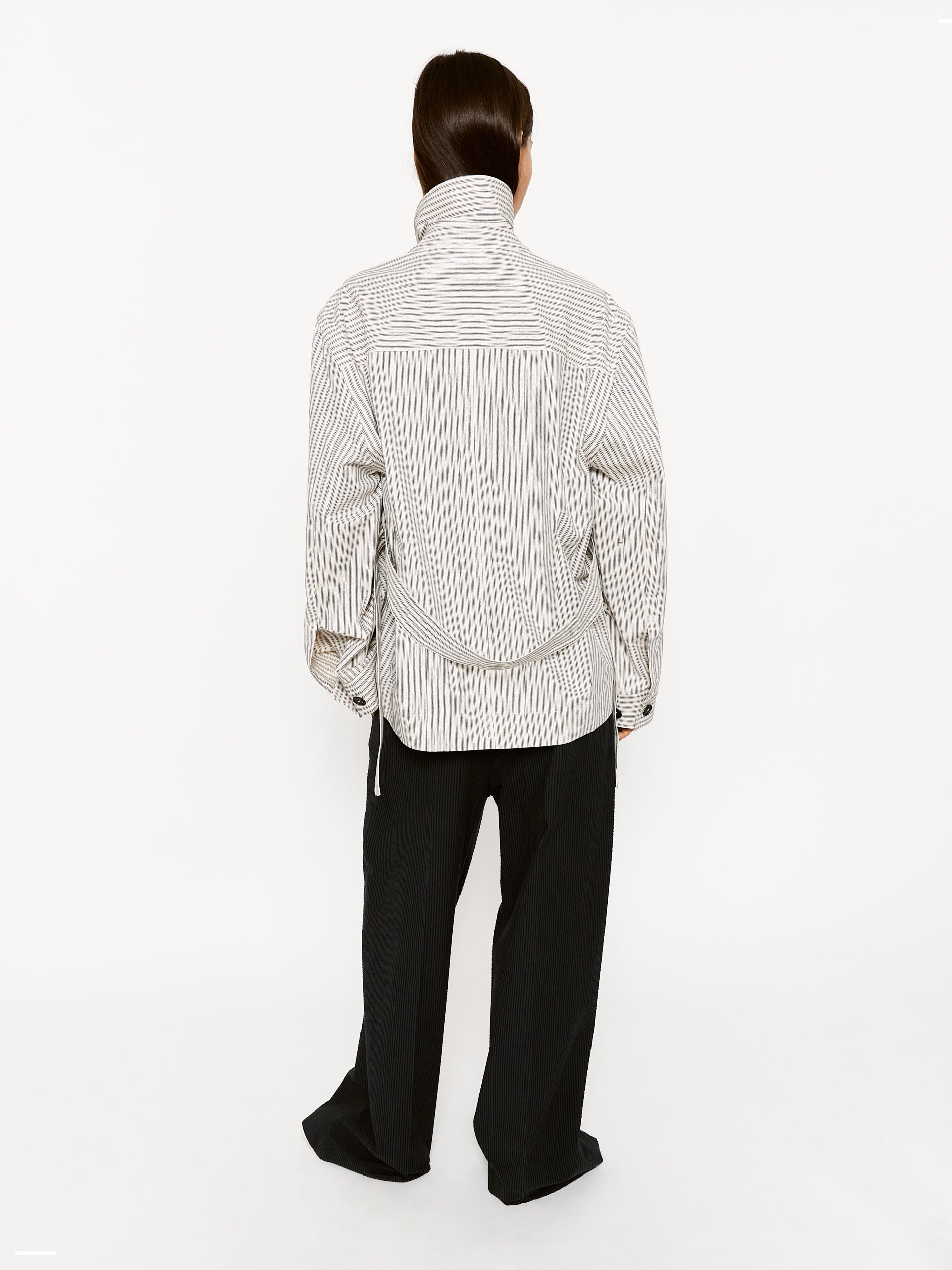 Mosher Jacket Forest Ecru Stripe