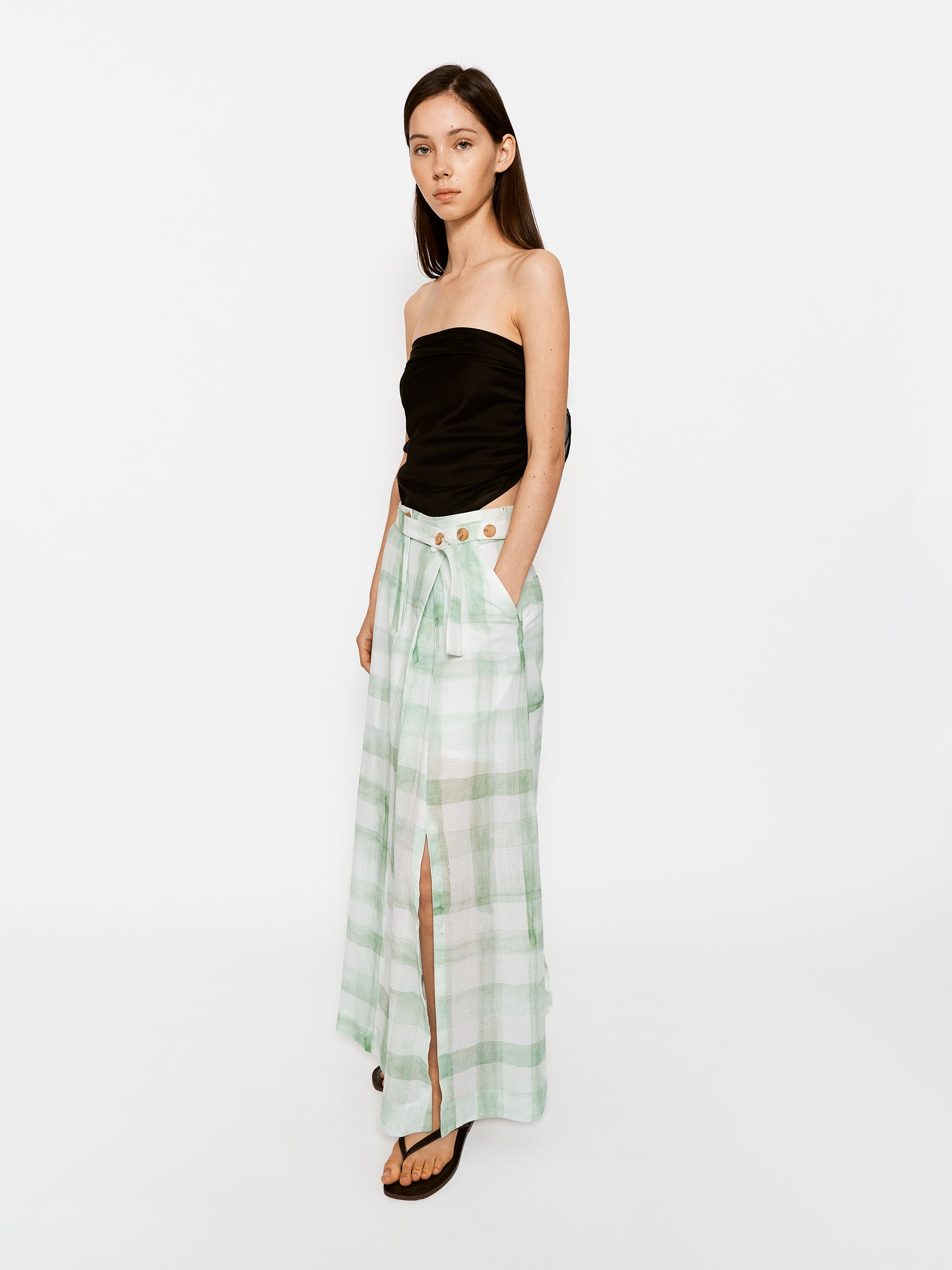 Cavell Skirt Checkered Sage