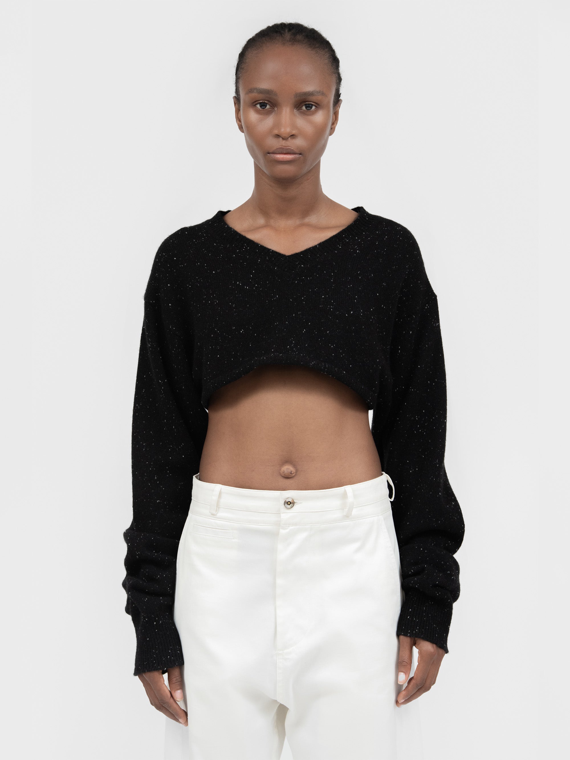 Boleyn Cashmere Twinset Speckle Black