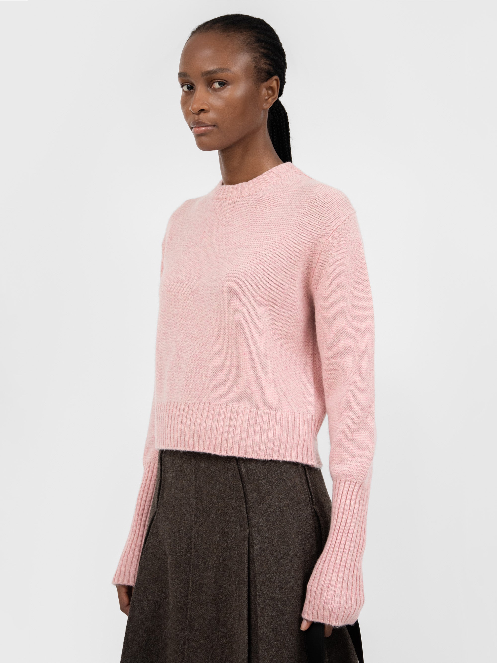 Goodall Wool Cashmere Blend Knit Top Peach Pink