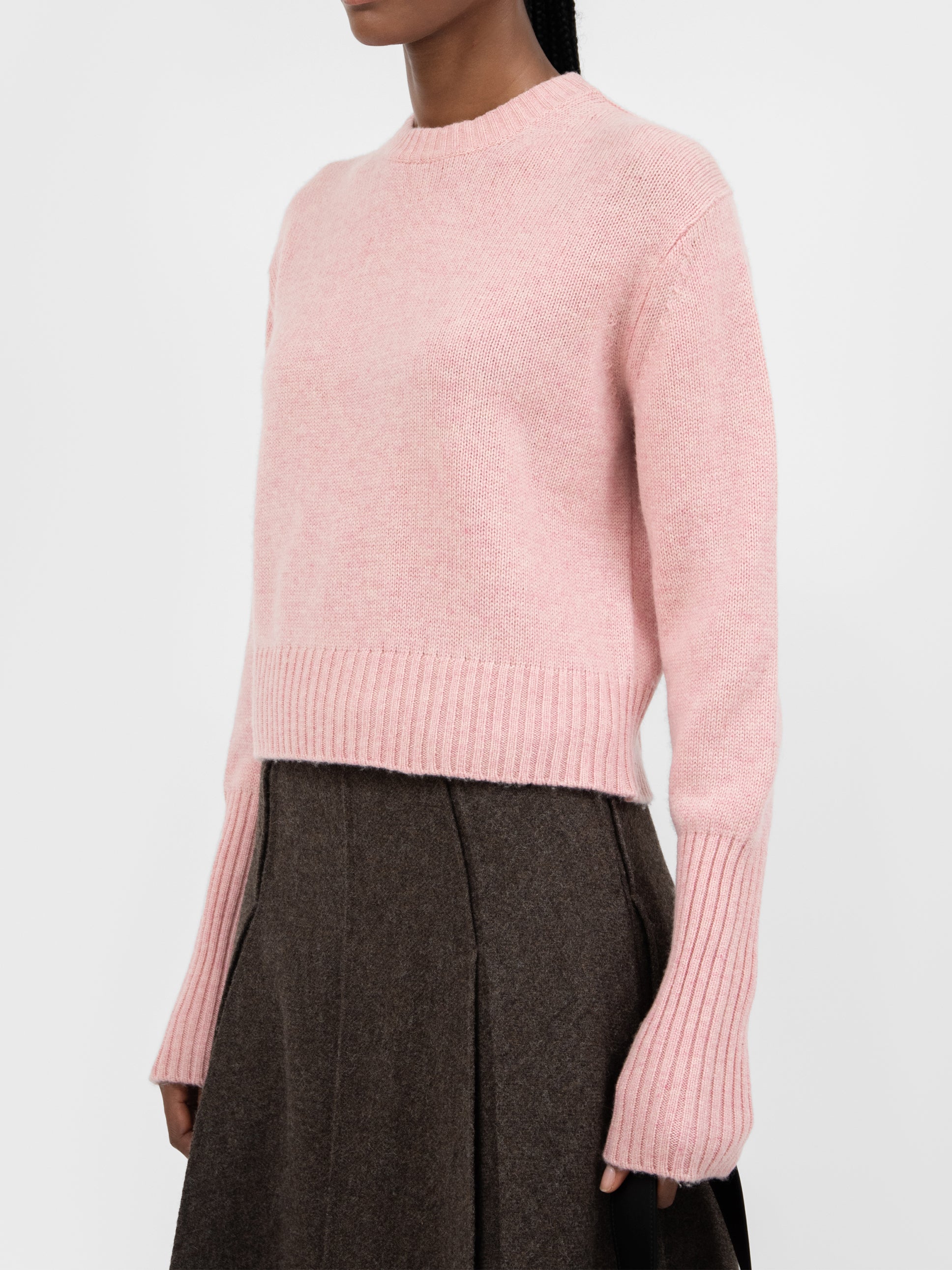 Goodall Wool Cashmere Blend Knit Top Peach Pink